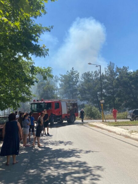 Λάρισα: Καίγονται χόρτα γύρω από τη Γεωργική Σχολή