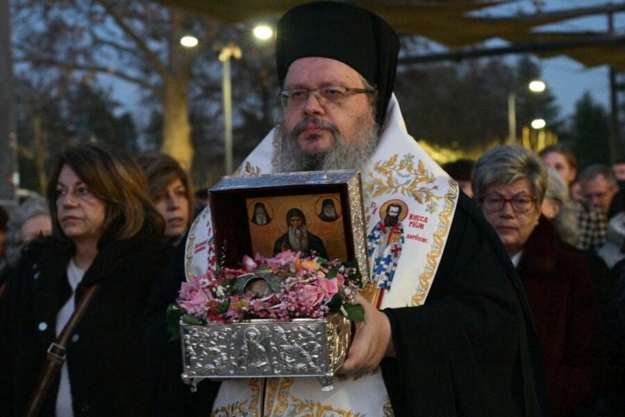 H κάρα του Οσίου Δαυίδ στον Αγιο Αχίλλιο